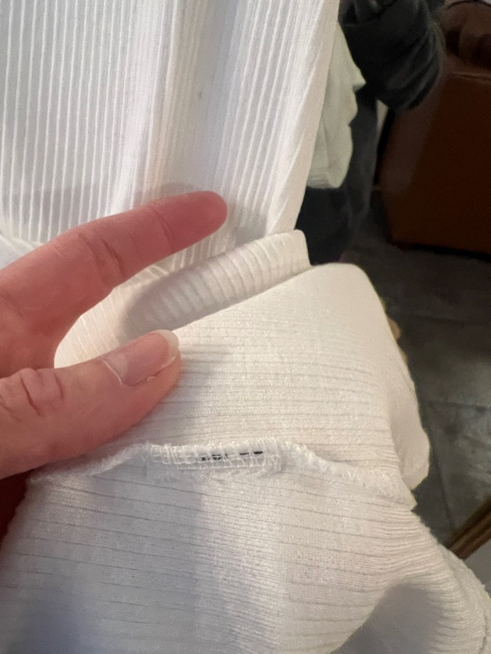 Nordstrom White Ribbed Racerback Tank - Picture 3 of 6